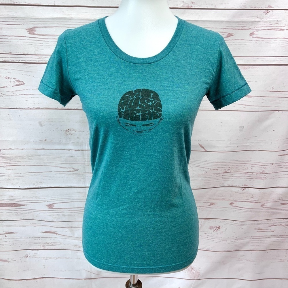 Rare Adrian Belew Mr Music Head Teal Green American Apparel Graphic Tee